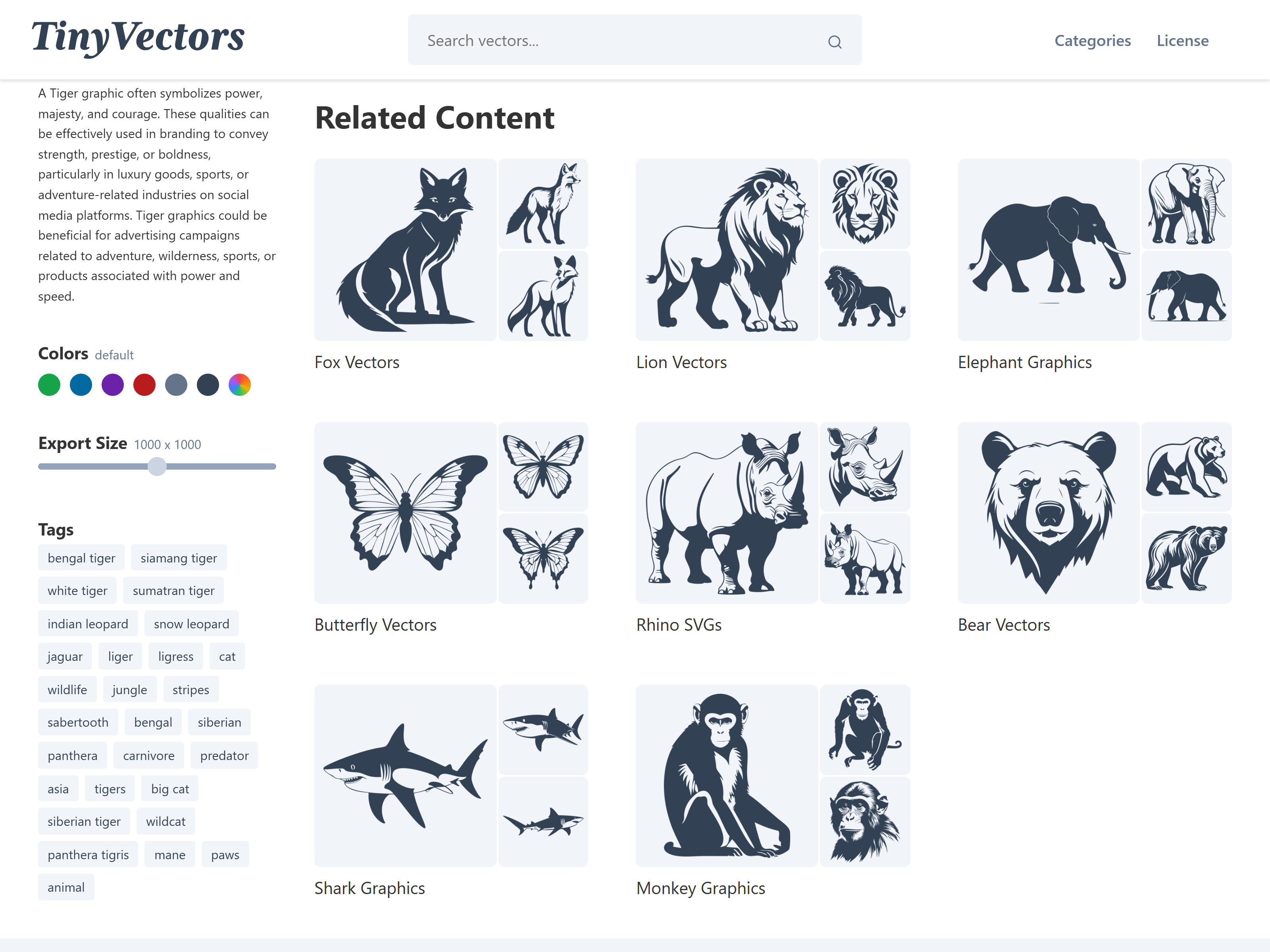 Related illustration sets linked by shared taxonomy tags